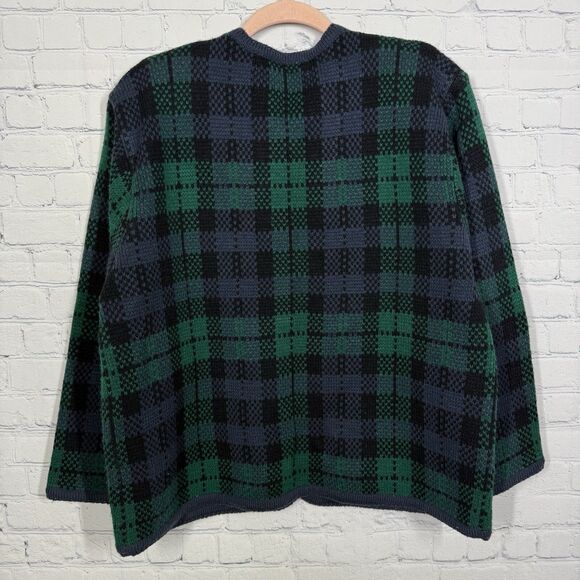 Cardigan RL Christmas Women XL Chore Plaid Tartan Dark Academia Holiday Sweater - Picture 3 of 11
